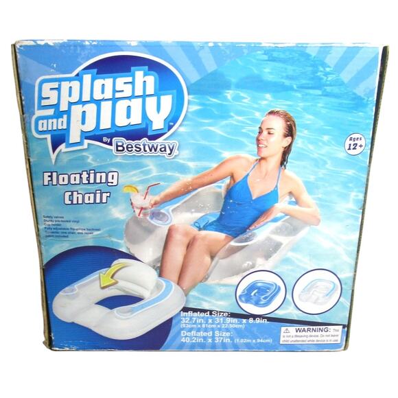 Bestway Splash and Play Floating Pool Chair Vinyl Cup Holder Pillow Backrest - Picture 1 of 1